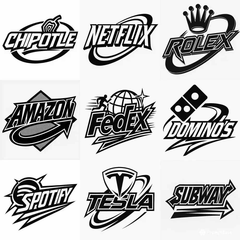 Y2k Style Logos by <a href="/gnrlyxyz/">gnrly.xyz</a> using ChatGPT Image 🕹️