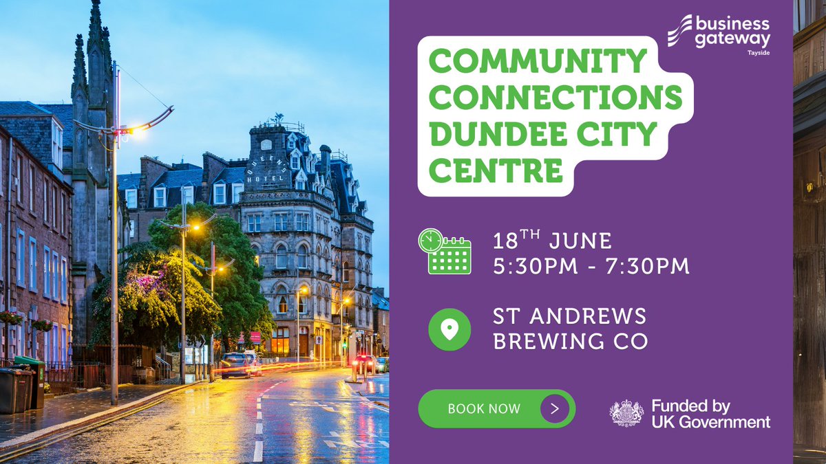 Come along to Community Connections, a relaxed, no-pressure meetup for Dundee’s local business community.

No booking needed, no pressure to stay, just pop in when it suits you!

Find out more here: ow.ly/zPu950W1rwr

#DundeeBusiness #Networking #BusinessSupport #Dundee