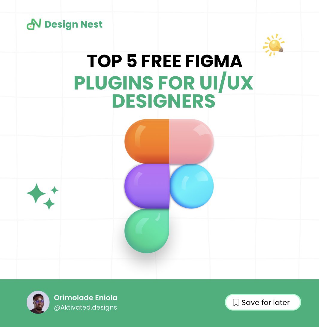 100Aktivated's tweet image. Here are Top 5 Free Figma Plugins every UI/UX designer should know:

Repost to share with others 💻🍥

📌 Open Threads 👇

#DesignNest #FigmaPlugins #UIDesign #UXTools #FigmaTips #DesignCommunity