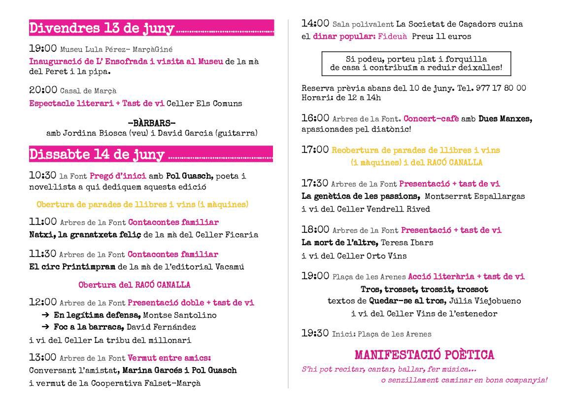 I aquí us posem lo programa…