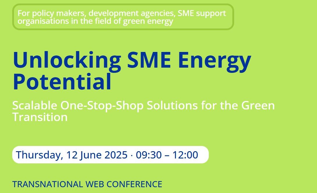 🔓 Unlocking SME Energy Potential

Join us on 12 June (09:30–12:00 CET) to explore how One-Stop-Shop solutions can drive SME decarbonisation across Europe.

Expert speakers, practical insights, and innovation driving the SME energy transition.

Register: buff.ly/gAUYMq0
