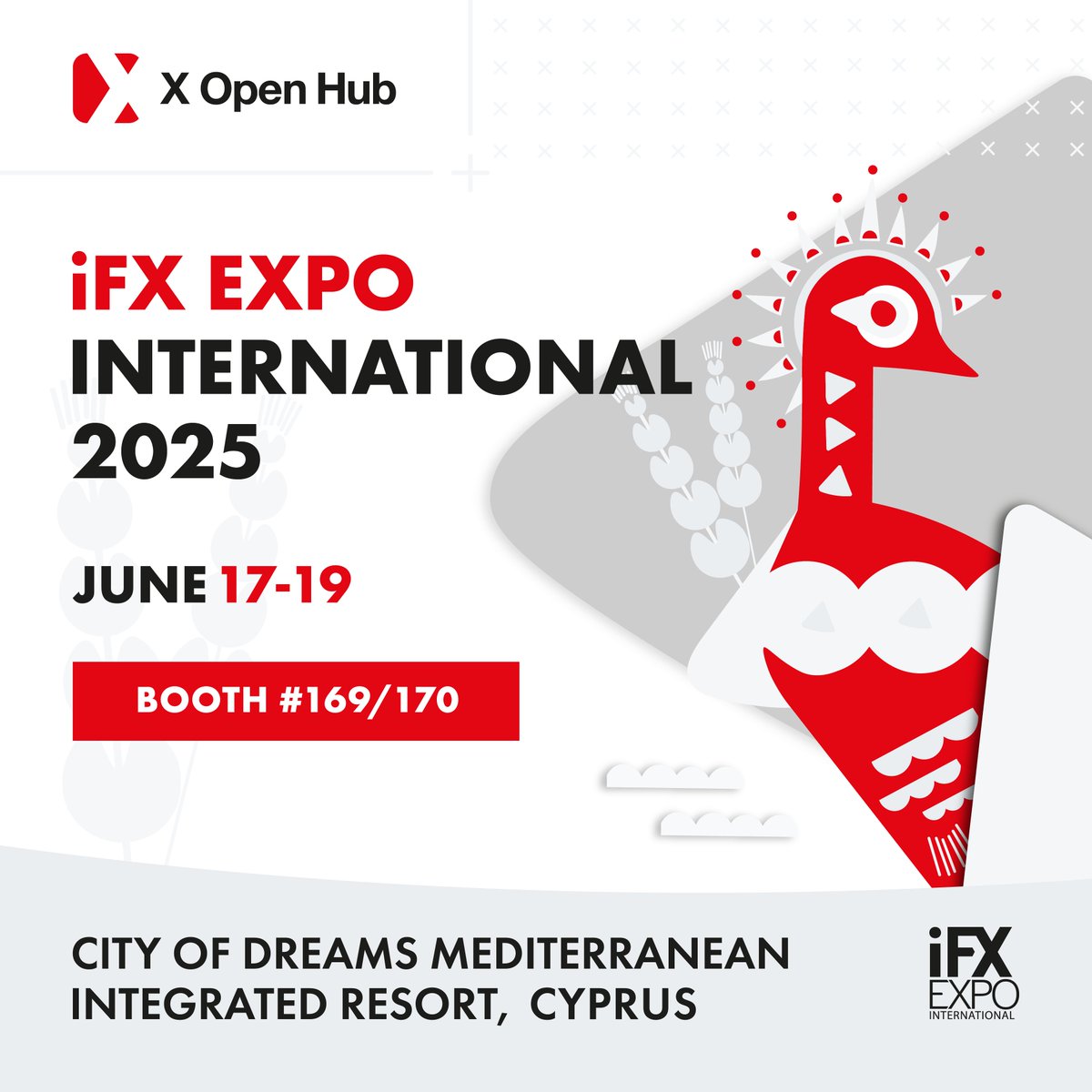 xtbinst's tweet photo. XOH at @iFXEXPO  International 2025

June 17–19 | Limassol, Cyprus | Booth #169/170
We’re heading to iFX EXPO to present our institutional liquidity solutions — including our new and competitive crypto offering tailored for brokers and banks.

Book a meeting: sales@xhub.pro https://t.co/e6Ji1cqT71