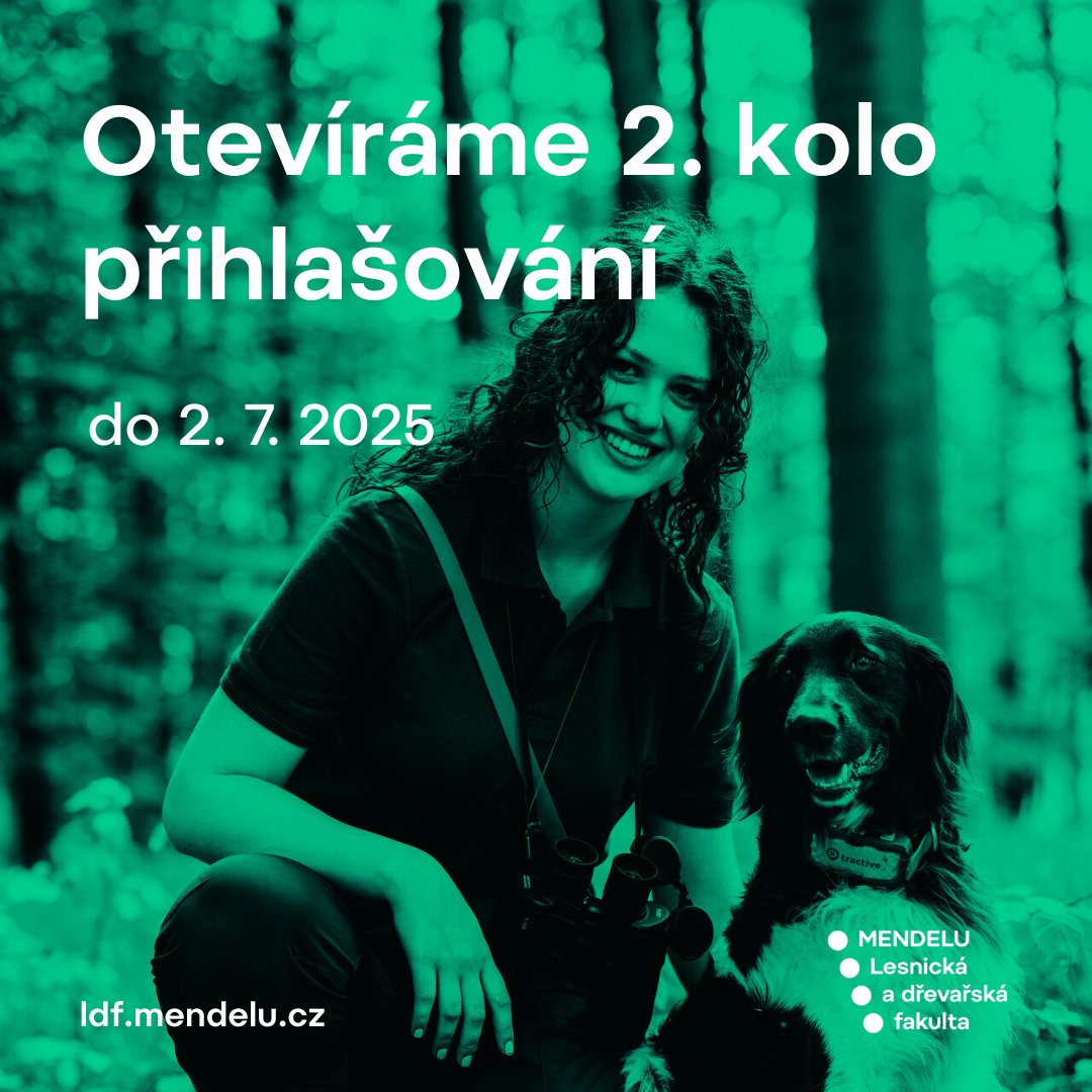 Otevíráme 2. kolo přijímacího řízení pro všechny studijní programy bakalářského i magisterského studia s výjimkou SP Design nábytku (Bc.) Podat přihlášku ke studiu můžeš do 2. 7. 2025. Přehled studijních programů → mendelu.cz/akce/2-kolo-pr…