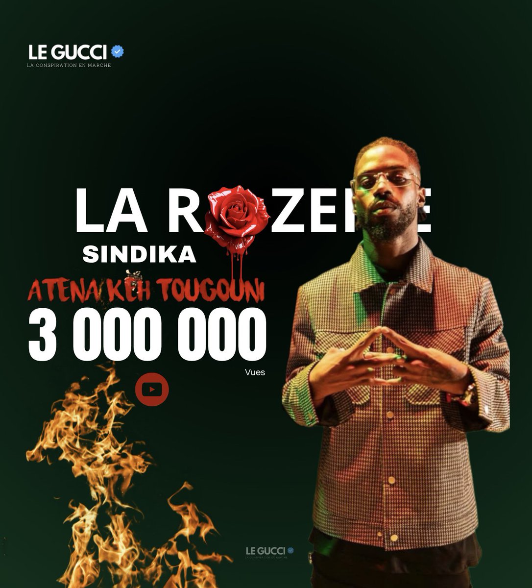 LEGUCCI13's tweet photo. Félicitations 🎊 à la #ROZERIE ! On vient de dépasser la barre des 3 millions de vues sur #YouTube avec le titre : ATENA KEH TOUGOUNI 🌹
AKT: https://t.co/5bZRDeVLiq ( Tjr Disponible)
LA ROZERIE EN MARCHEEEEEEE ! https://t.co/OuvVAVgpXE