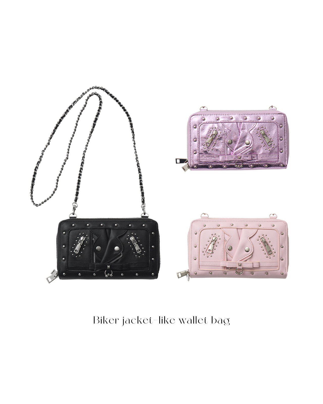 小物 AVENCHUMU Biker jacket-like wallet bag Biker jacket-like bag – AVENCHUMU （アバンチュウム）