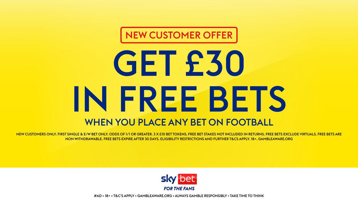 Get £30 in FREE BETS! 🙌

When you join Sky Bet and place ANY bet HERE: footyaccums.bet/Skyx30Offer

AD | 18+ | GambleAware | New Customer Offer | T&amp;C’s apply
