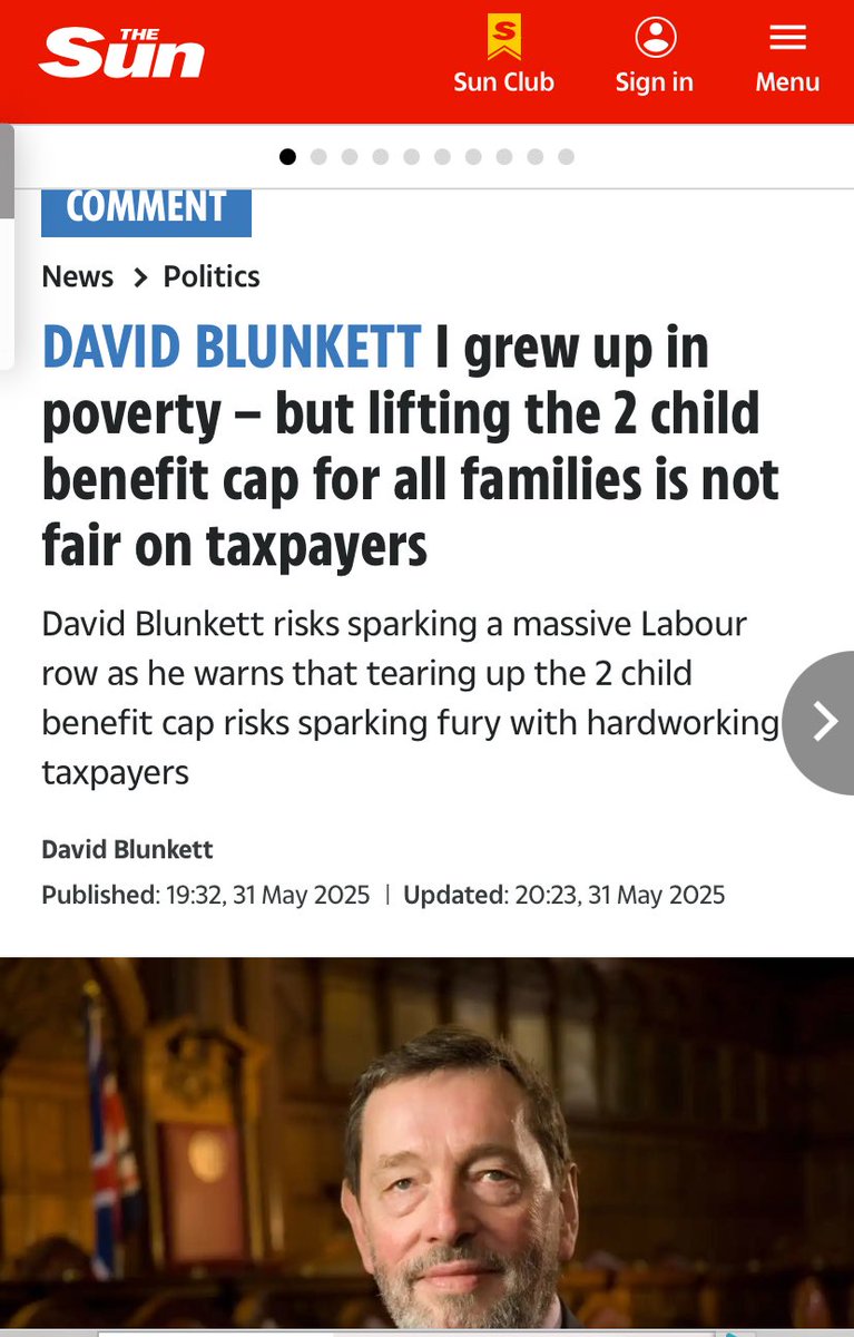 I respect Lord Blunkett but this article really doesn’t hang together. 2 child limit doesn’t stop people having children, there’s no reason to believe lifting it would boost fertility. It achieves nothing except higher poverty &amp; preventing kids having a fair start in life.