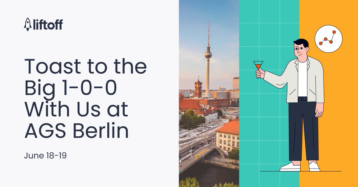 Liftoff Mobile (@liftoffmobile) on Twitter photo Join us as we toast to <a href="/AppGrowthSummit/">App Growth Summit</a> Berlin's 100th summit 🥂
After Day 1, head over to the Dock for the official After Party. We’ll be there helping to bring the good vibes, drinks, and music.
Don't miss it: bit.ly/3SnS24o Join us as we toast to <a href="/AppGrowthSummit/">App Growth Summit</a> Berlin's 100th summit 🥂
After Day 1, head over to the Dock for the official After Party. We’ll be there helping to bring the good vibes, drinks, and music.
Don't miss it: bit.ly/3SnS24o