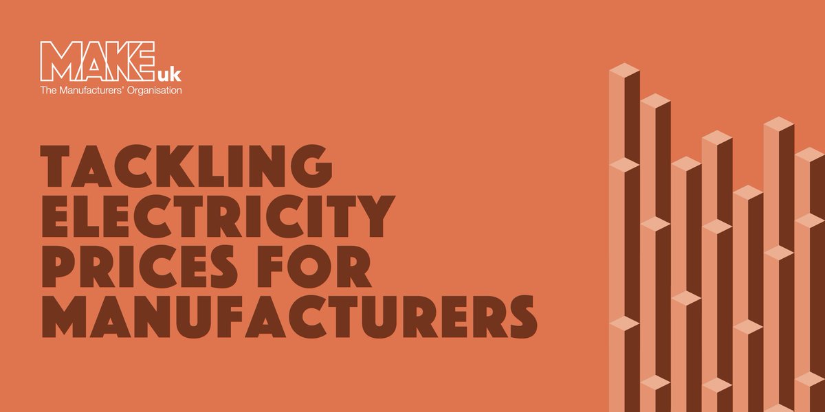 🔌 UK industrial electricity is 4x pricier than the US &amp; 46% above the global average. Without urgent reform, we risk de-industrialisation.

Our new report sets out a plan to cut costs, boost competitiveness &amp; power up #UKmfg.

Read it here ➡️ makeuk.org/insights/repor…