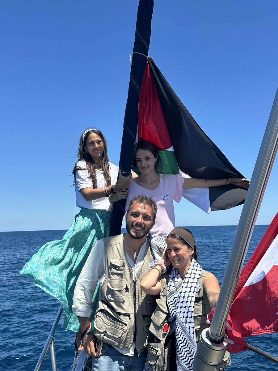 Rahma (@rahmazeinegypt) on Twitter photo The <a href="/GazaFFlotilla/">Freedom Flotilla Coalition</a> has set sail to Gaza with 12 brave individuals including <a href="/RimaHas/">Rima Hassan</a>.
Are you not scared for yourselves that governments will go out of their way to stop a sailing boat carrying basic aid and diapers rather than stop the monstrosity that has been unleashed on The <a href="/GazaFFlotilla/">Freedom Flotilla Coalition</a> has set sail to Gaza with 12 brave individuals including <a href="/RimaHas/">Rima Hassan</a>.
Are you not scared for yourselves that governments will go out of their way to stop a sailing boat carrying basic aid and diapers rather than stop the monstrosity that has been unleashed on