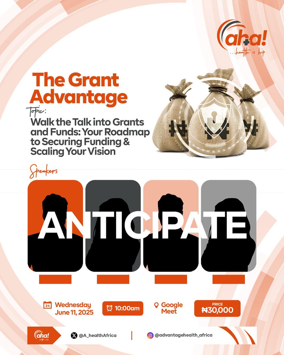 Ready to Scale Your Impact?

Join our virtual event "Walk the Talk into Grants and Funds" on June 11th!

 ⚡Learn grant writing secrets
⚡Master the application process
⚡Scale your impact with proven strategies

Register now for ₦30,000: selar.com/77f764

#GrantsAndFunds