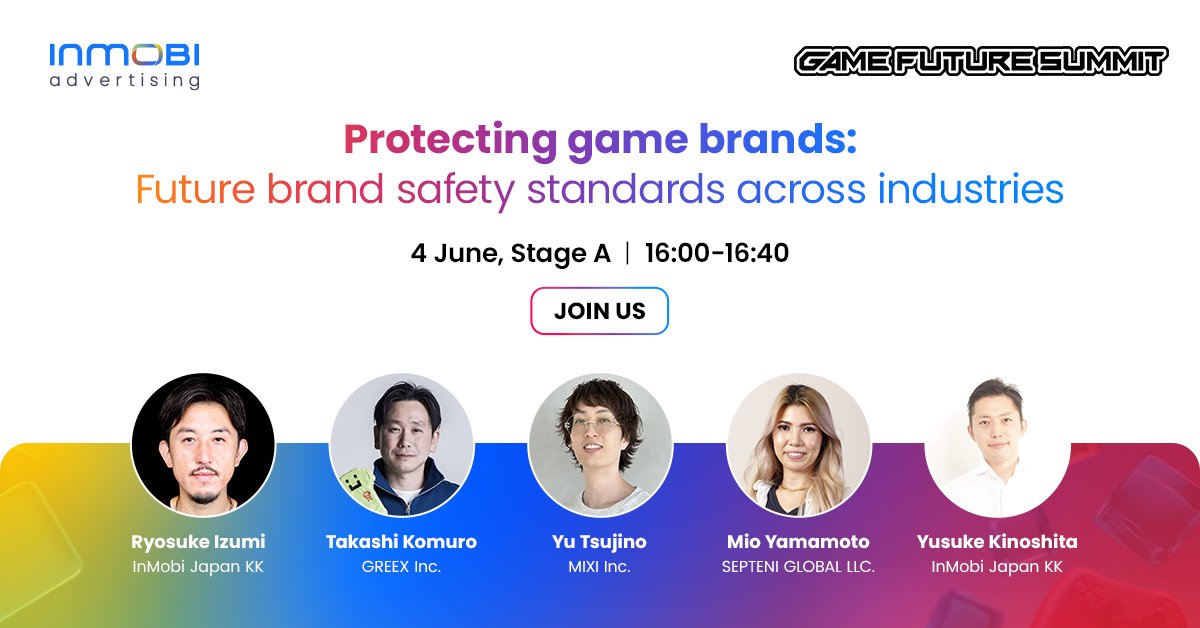 InMobi (@inmobi) on Twitter photo #Gaming in #Japan is a forever favorite: But how can game brands uphold high standards for #BrandSafety? 🌟 Find out in a panel discussion at #GameFutureSummit 2025 in #Tokyo featuring these industry experts. 👇🏼 <a href="/Game_F_S/">【公式】GAME FUTURE SUMMIT 2025 | ご来場ありがとうございました</a> #Gaming in #Japan is a forever favorite: But how can game brands uphold high standards for #BrandSafety? 🌟 Find out in a panel discussion at #GameFutureSummit 2025 in #Tokyo featuring these industry experts. 👇🏼 <a href="/Game_F_S/">【公式】GAME FUTURE SUMMIT 2025 | ご来場ありがとうございました</a>