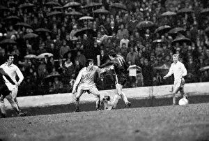 A very wet looking Stamford Bridge, Chelsea v Leeds United 1975.