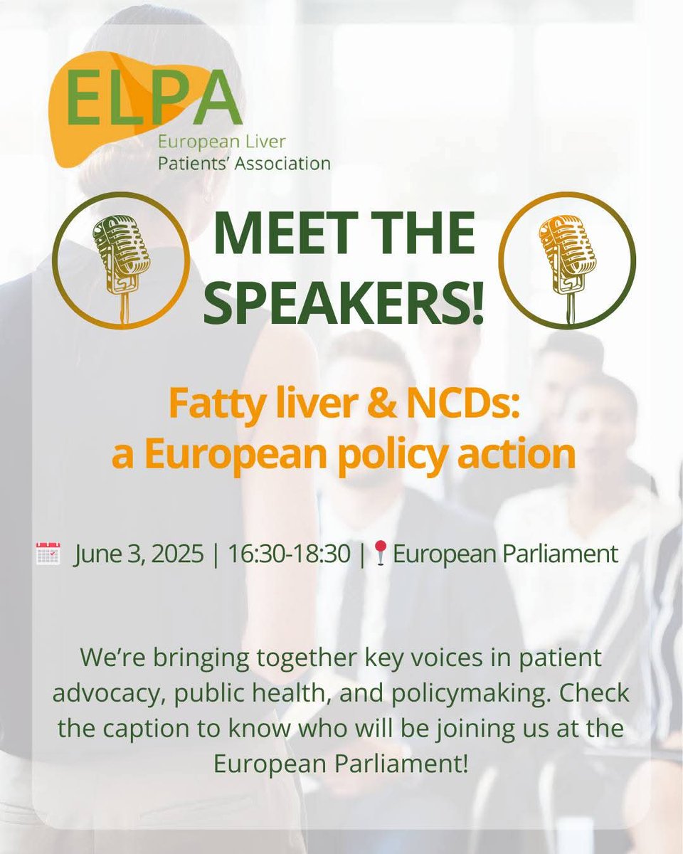 📣 The Time for Liver Health Action Is NOW!

On June 3, 2025, we unite in the heart of Europe — Room A5F385, European Parliament, Brussels — for a groundbreaking policy event:

🎯 Fatty Liver &amp; NCDs: A European Policy Action"
🕠 16:30–18:30 | 🏛 Hosted by MEPs Michalis