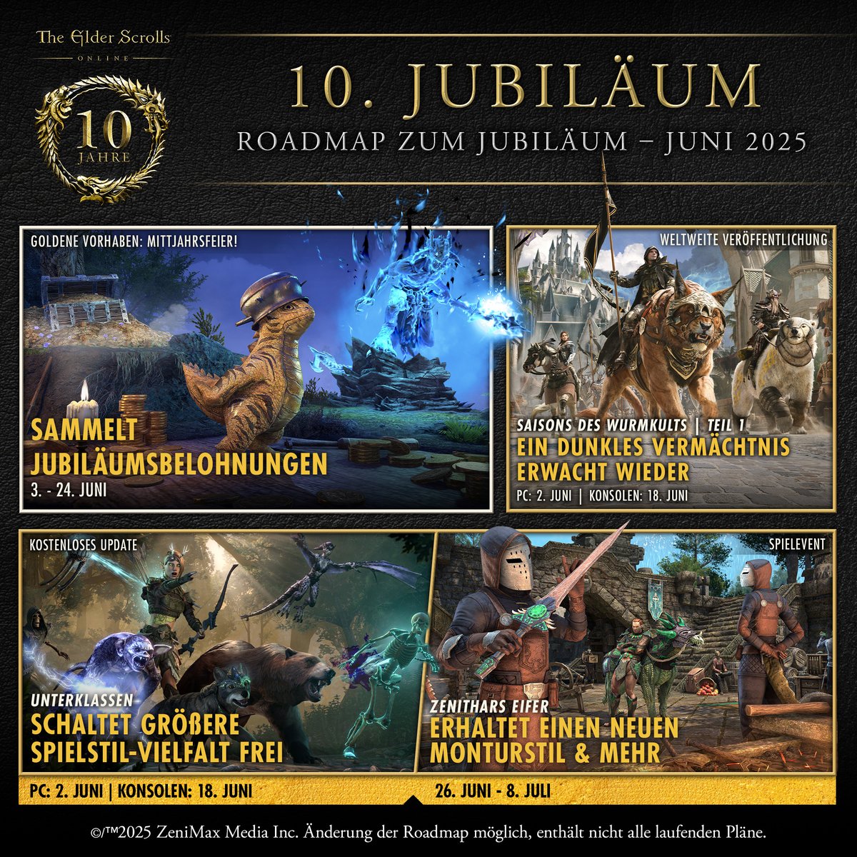 🏝️ Die Veröffentlichung von Saisons des Wurmkults – Teil 1
🗓️ Spielevents
🌟 Goldene Vorhaben
und mehr kommen im Juni! 

Schaut euch die Überlebenstipps für den Juni 2025 an: beth.games/4jvBIJZ