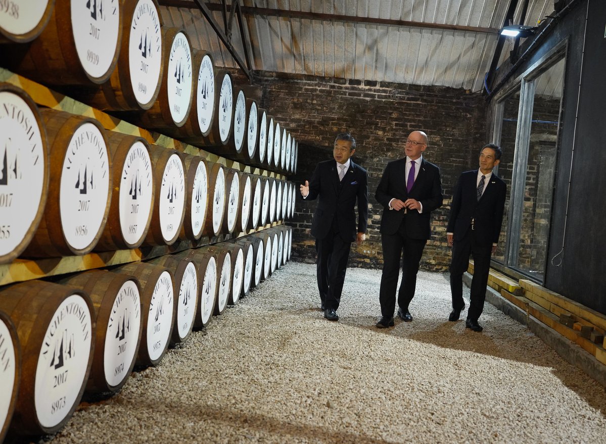 First Minister (@scotgovfm) on Twitter photo First Minister <a href="/JohnSwinney/">John Swinney</a> and <a href="/AmbJapanUK/">Hiroshi Suzuki</a> HE Hiroshi Suzuki visited <a href="/Auchentoshan/">The Official Page of Auchentoshan Whisky</a> distillery in Clydebank to highlight the positive relationship between Scotland and Japan.
Japan is a key destination for our whisky sector; with exports worth over ÂŁ182 million in 2024. First Minister <a href="/JohnSwinney/">John Swinney</a> and <a href="/AmbJapanUK/">Hiroshi Suzuki</a> HE Hiroshi Suzuki visited <a href="/Auchentoshan/">The Official Page of Auchentoshan Whisky</a> distillery in Clydebank to highlight the positive relationship between Scotland and Japan.
Japan is a key destination for our whisky sector; with exports worth over ÂŁ182 million in 2024.