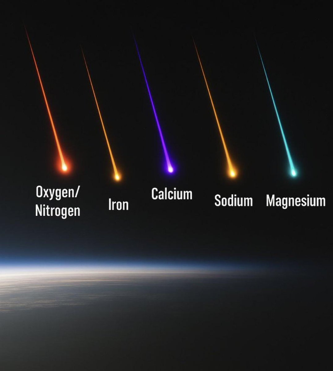 Spectral colours of meteors based on elemental composition