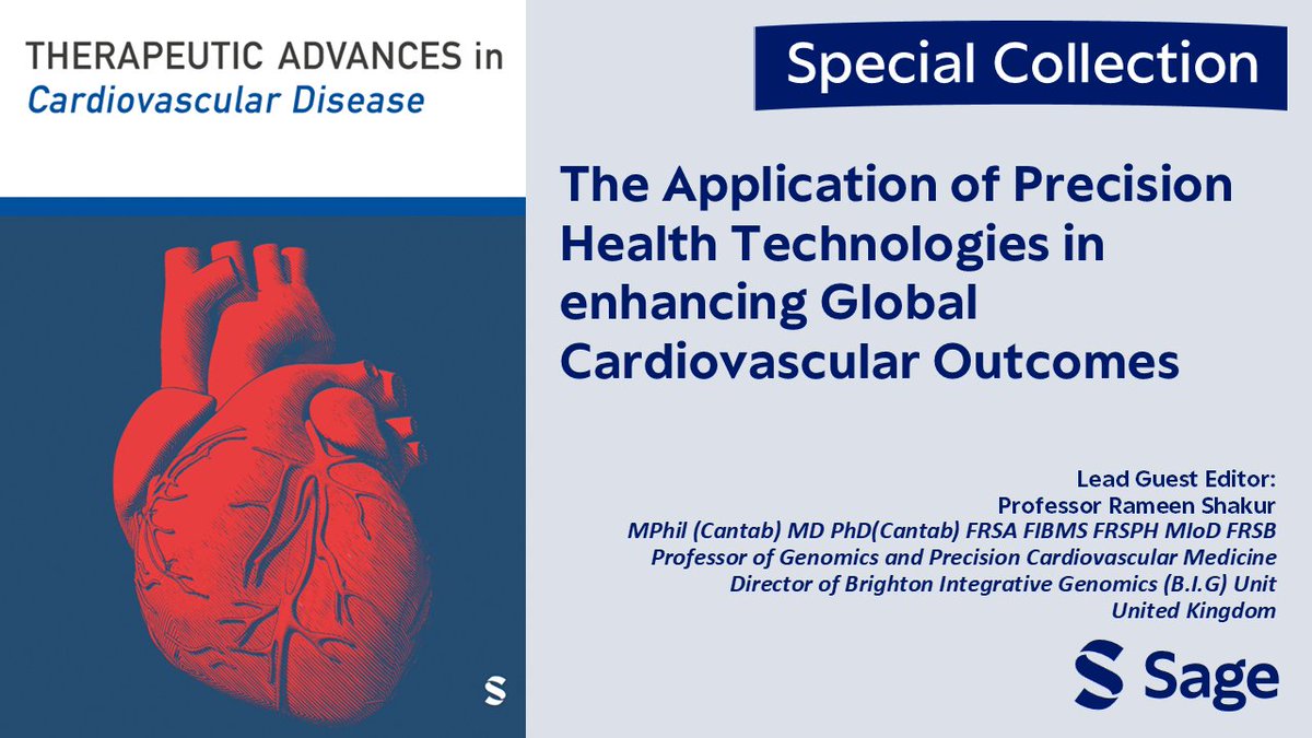 TACardio's tweet image. 📢 Special Collection – Now Open!
🧬 Precision Health Technologies for Global Cardiovascular Outcomes
🗓 Deadline: Dec 5, 2025
More info: journals.sagepub.com/topic/collecti…