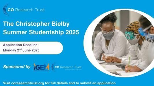 The CORT Christopher Bielby Summer Studentship 2025 application window closes at 5pm.

Applications must be submitted following the process detailed on our website: bit.ly/4lUXA3R

Best of luck to those who have submitted an application.