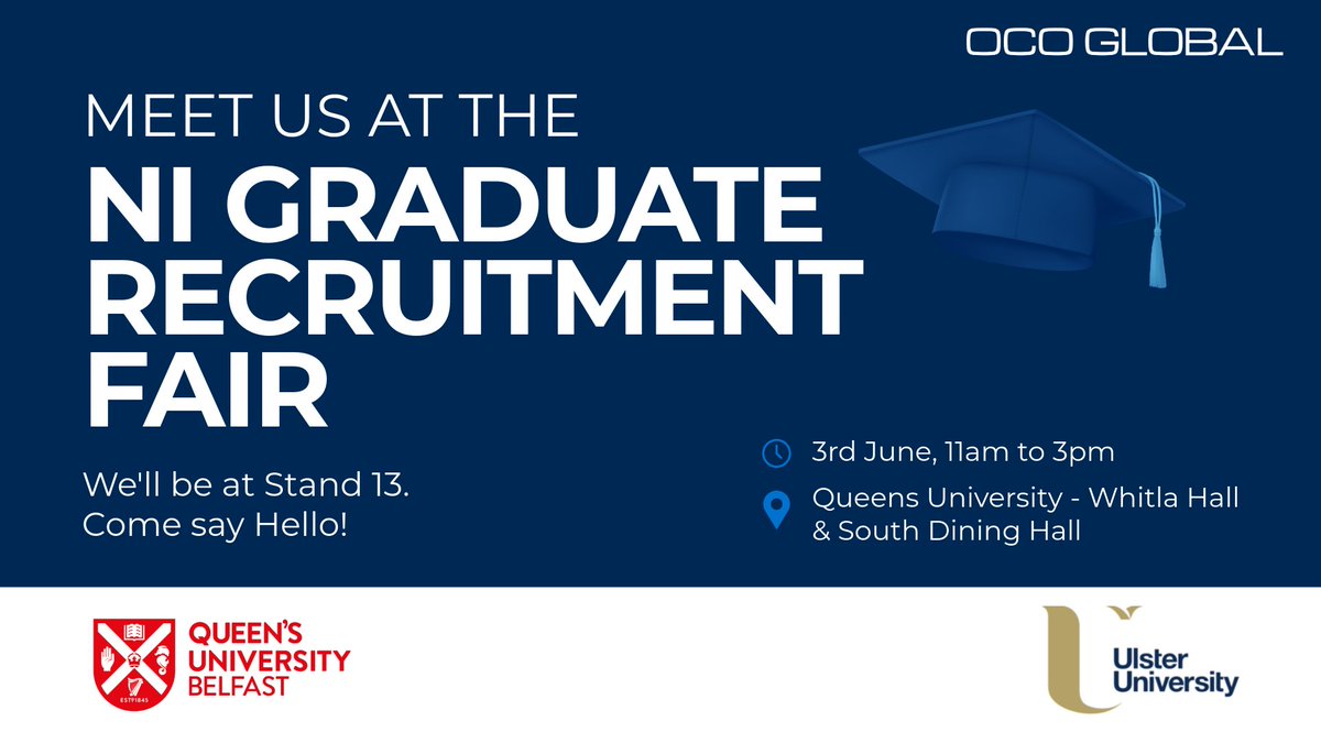 OCO Global (@ocoglobal) on Twitter photo We're at the NI Graduate Recruitment Fair tomorrow at <a href="/QUBelfast/">Queen's University Belfast 🎓</a>
📍St 13, South Dining Hall
🎓 Graduates with a global mindset - we want to meet you!
Explore careers in global trade, investment & economic development! shorturl.at/kT2AT
#NIgradfair #NIGRF2025 <a href="/UlsterUni/">Ulster University</a> We're at the NI Graduate Recruitment Fair tomorrow at <a href="/QUBelfast/">Queen's University Belfast 🎓</a>
📍St 13, South Dining Hall
🎓 Graduates with a global mindset - we want to meet you!
Explore careers in global trade, investment & economic development! shorturl.at/kT2AT
#NIgradfair #NIGRF2025 <a href="/UlsterUni/">Ulster University</a>