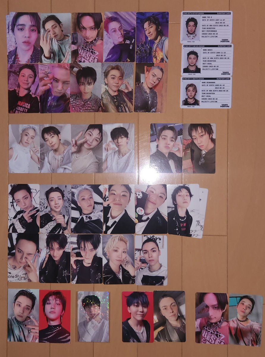 VvanonuvV's tweet photo. SEVENTEEN HAPPY BURSTDAY交換
譲 画像1.2枚目 エスクプス/ジョシュア/ジュン/ホシ/ウォヌ/ウジ/ミョンホ/ミンギュ/ドギョム/スングァン/バーノン 
求 画像3.4枚目 ウォヌ、ディノ ❤
     ジュン なんでも

トレカは同異種可
トレカ以外はそれぞれ同種での交換

郵送希望
お気軽にお声掛けください！ https://t.co/8glDE6E56V