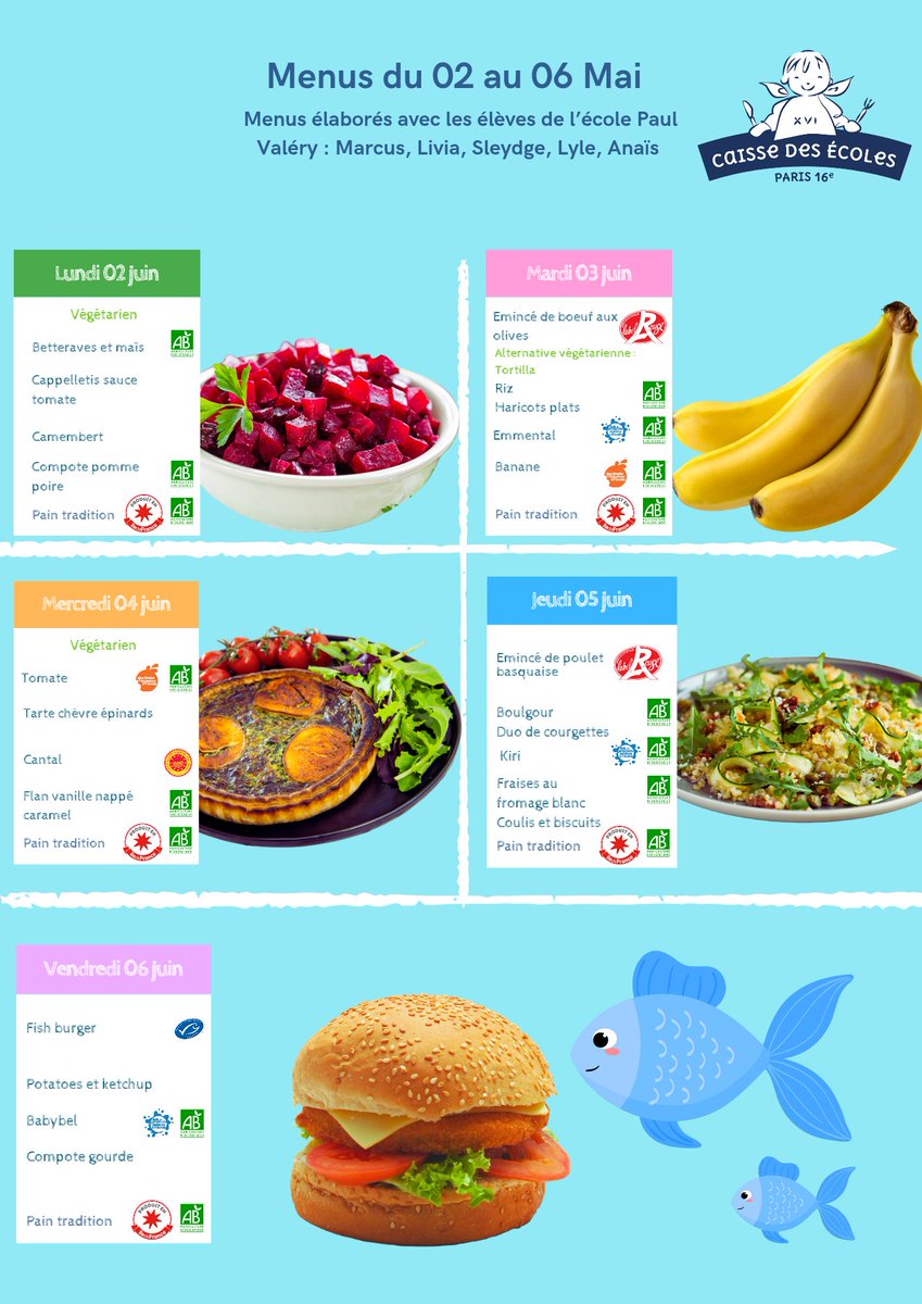 CDEdu16's tweet photo. Des menus équilibré, adaptés aux goûts des enfants !🍏
En 2023, @samiabadat a initié, avec la @CDEdu16 de la @mairiedu16, l’organisation des #CommissionsDesMenus : où les élèves participent à l’élaboration des repas, avec une diététicienne qui veille à l’ #EquilibreAlimentaire. https://t.co/qXZ12Rby6D