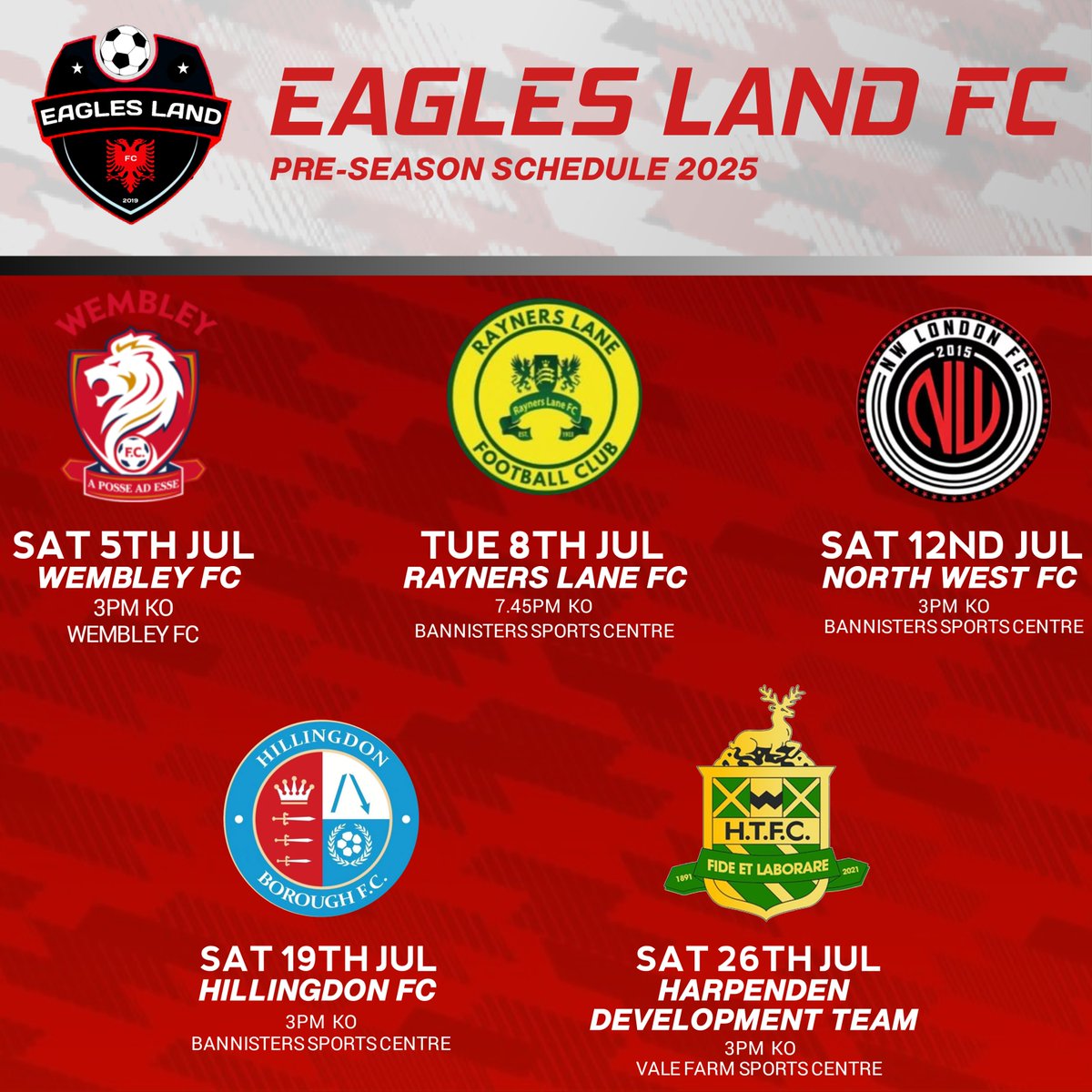 "Thank you to all the teams that expressed interest in playing friendly matches with us. As we eagerly anticipate the new season, everything is set for an exciting kickoff!"