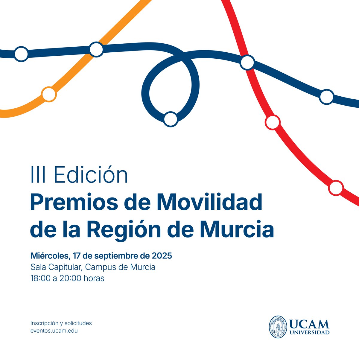 🚀 Vuelven los III Premios a la Movilidad de la Región de Murcia 2025
📆 Durante la Semana de la Movilidad (16-23 septiembre) celebraremos una jornada especial para premiar las mejores iniciativas.
🏙️ Dirigido a ayuntamientos, empresas, asociaciones y estudiantes.
🎓 Se premian