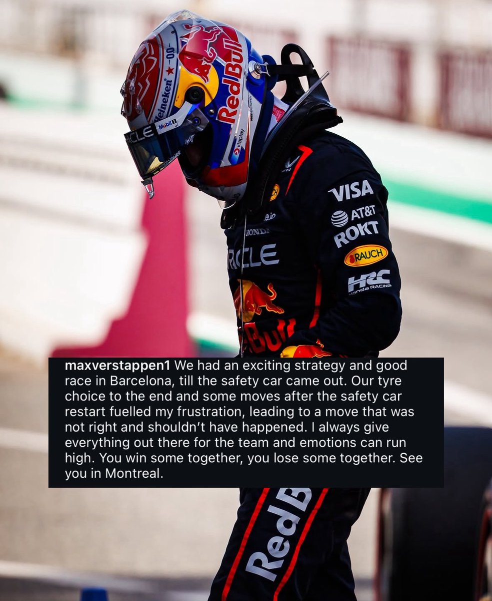 max: “our tyre choice to the end and some moves after the safety car restart fuelled my frustration, leading to a move that was not right and shouldn't have happened. i always give everything out there for the team and emotions can run high. you win some together, you lose some