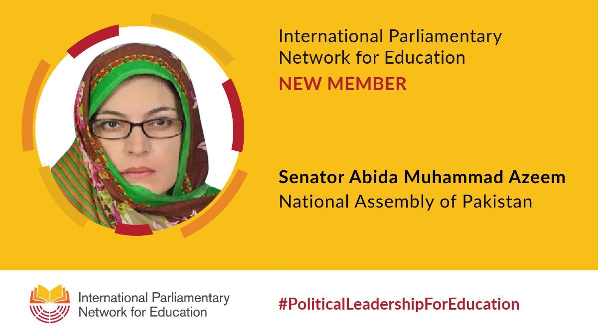 International Parliamentary Network for Education (@ipneducation) on Twitter photo 📢 NEW MEMBER
We are delighted to announce that Senator Abida Muhammad Azeem of the <a href="/SenatePakistan/">ꜱᴇɴᴀᴛᴇ ᴏꜰ ᴘᴀᴋɪꜱᴛᴀɴ 🇵🇰</a>, has joined <a href="/IPNEducation/">International Parliamentary Network for Education</a>.
Thank you for your #PoliticalLeadershipForEducation and welcome to the Network! 📢 NEW MEMBER
We are delighted to announce that Senator Abida Muhammad Azeem of the <a href="/SenatePakistan/">ꜱᴇɴᴀᴛᴇ ᴏꜰ ᴘᴀᴋɪꜱᴛᴀɴ 🇵🇰</a>, has joined <a href="/IPNEducation/">International Parliamentary Network for Education</a>.
Thank you for your #PoliticalLeadershipForEducation and welcome to the Network!
