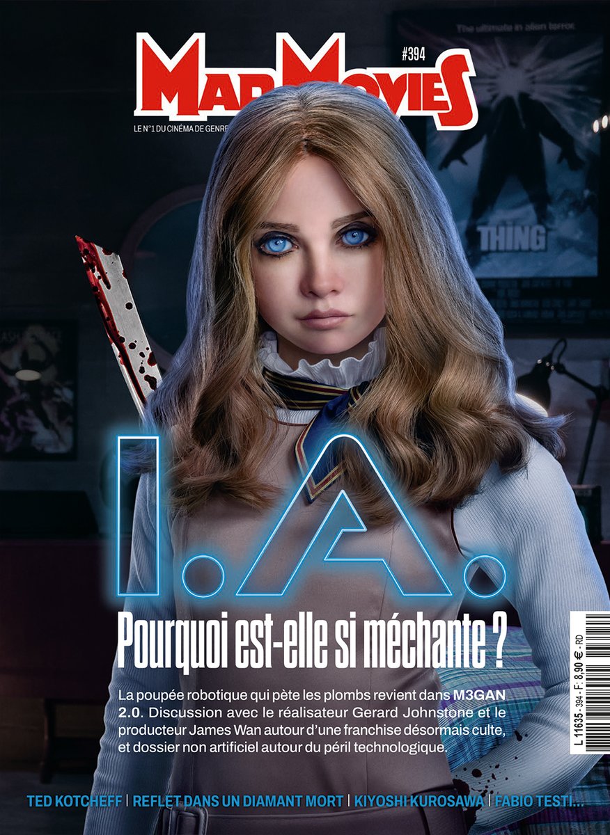MadMovies N°394 - en kiosques le 12 juin 2025 !

🤖 En couverture, I.A. : POURQUOI EST-ELLE SI MÉCHANTE ? Alors que l’intelligence artificielle n’a jamais fait aussi peur, la robote tueuse M3GAN repointe le bout de son nez pour casser des gueules dans un deuxième volet façon