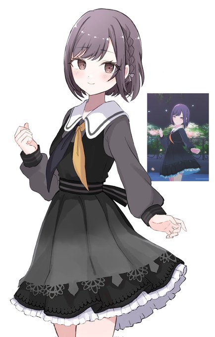 2.リプ来たプロセカのMVのスクショを自分の絵柄で再現する 風になびいてる姿が天使すぎる東雲絵名さんです