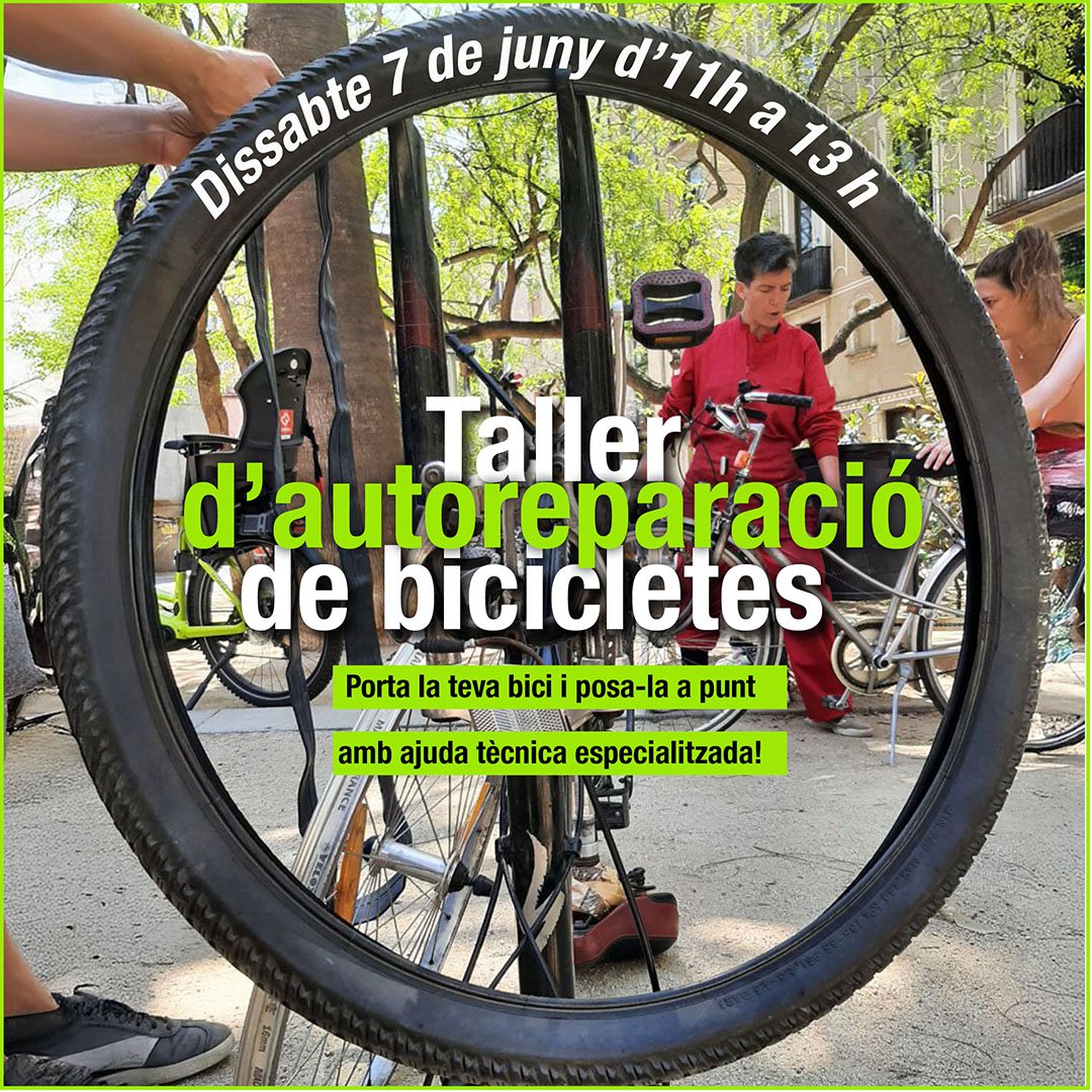 Las bicicletas son para el verano,
i l'estiu ja el tenim MOLT a sobre.
Llavors aprofita l'ocasió: vine aquest dissabte 7 de juny al taller d'#autoreparació de bicis i posa la teva a punt amb l'ajuda de la <a href="/Mechaenciende/">Mecha</a>.
Inscripcions: bit.ly/reparabicis