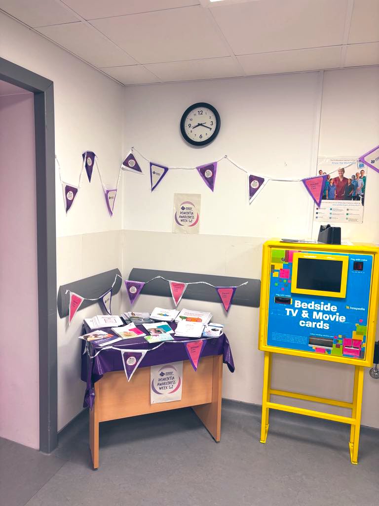 208ward's tweet image. Pop along to our information corner on all things Dementia as we start in Ward 208.  Dementia doesn’t isolate to geriatrics.  
💜💜#dementiaawarenessweek #dementia #DAW2025 

@NHSGrampian @alzscot 💜💜💜