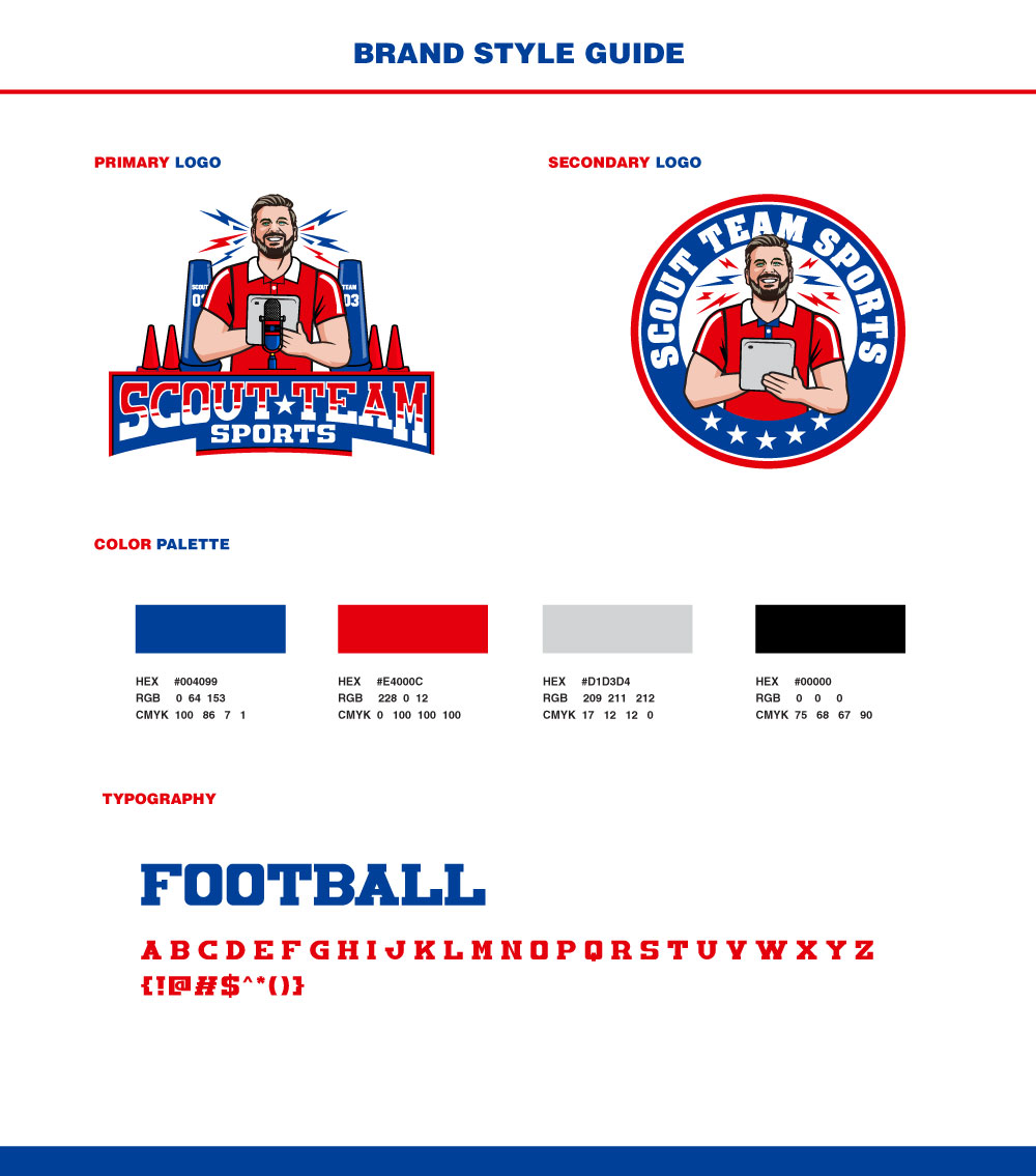 Logo and Brand Guideline for Scout Team Sports. I’m available for new commissions! If you need some unique designs to elevate your brand, let’s chat and make something awesome together. Feel free to DM me! 😊 #GraphicDesigner #LogoDesign #Logo #GraphicDesign