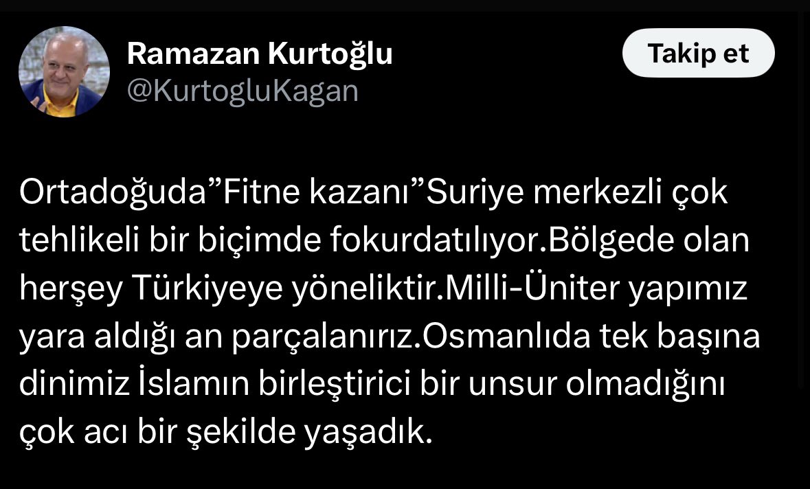 İslam tek başına birleştirici bir güç olmaya yetmiyor muymuş? İslam bizi birleştiremediği için mi biz hala devam eden ve saklanan bir işgalin içindeyiz? Dini ve şu anki devleti gizlice yöneten İşgal kuvvetleri değil miymiş? Fitne kazanı gerçekte bunları saklamaktır.