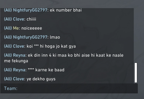 clawbrainTv (@tiwarimayank28) on Twitter photo I would love for everyone to report this player
ID- P1CAR0#rogue
Not only he constantly threw the whole game, he started typing these messages after we were simply laughing off him getting knifed.
To make sure no one else has to go through this again.
<a href="/playVALORANTsa/">VALORANT // India & South Asia</a> I would love for everyone to report this player
ID- P1CAR0#rogue
Not only he constantly threw the whole game, he started typing these messages after we were simply laughing off him getting knifed.
To make sure no one else has to go through this again.
<a href="/playVALORANTsa/">VALORANT // India & South Asia</a>