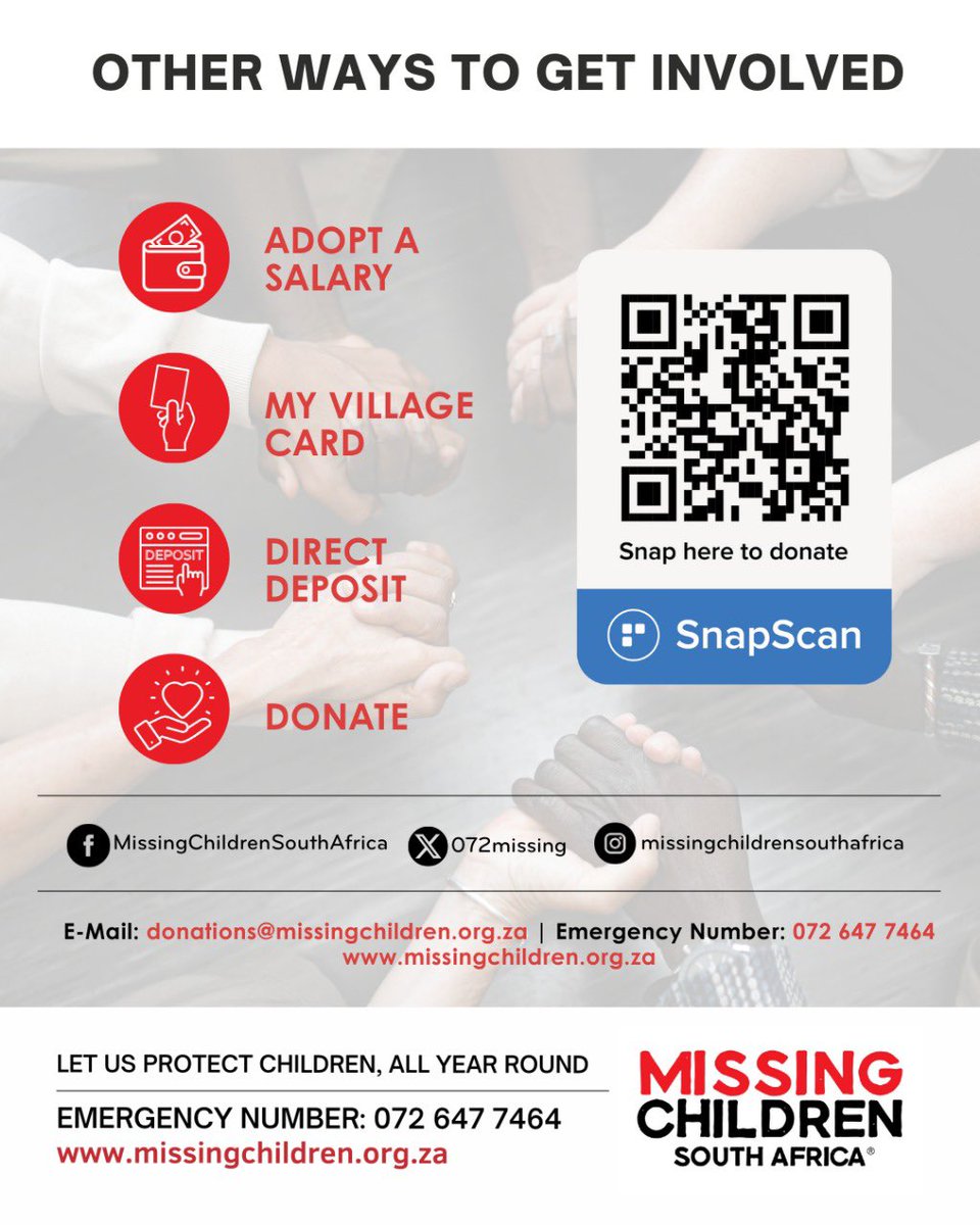 072MISSING's tweet image. #MissingChildrenSouthAfrica supports #NationalChildProtectionWeek!

Every child has the right NOT to be required or permitted to perform work or provide services that are inappropriate for a person of that child’s age, or to place at risk the child’s well-being, education,