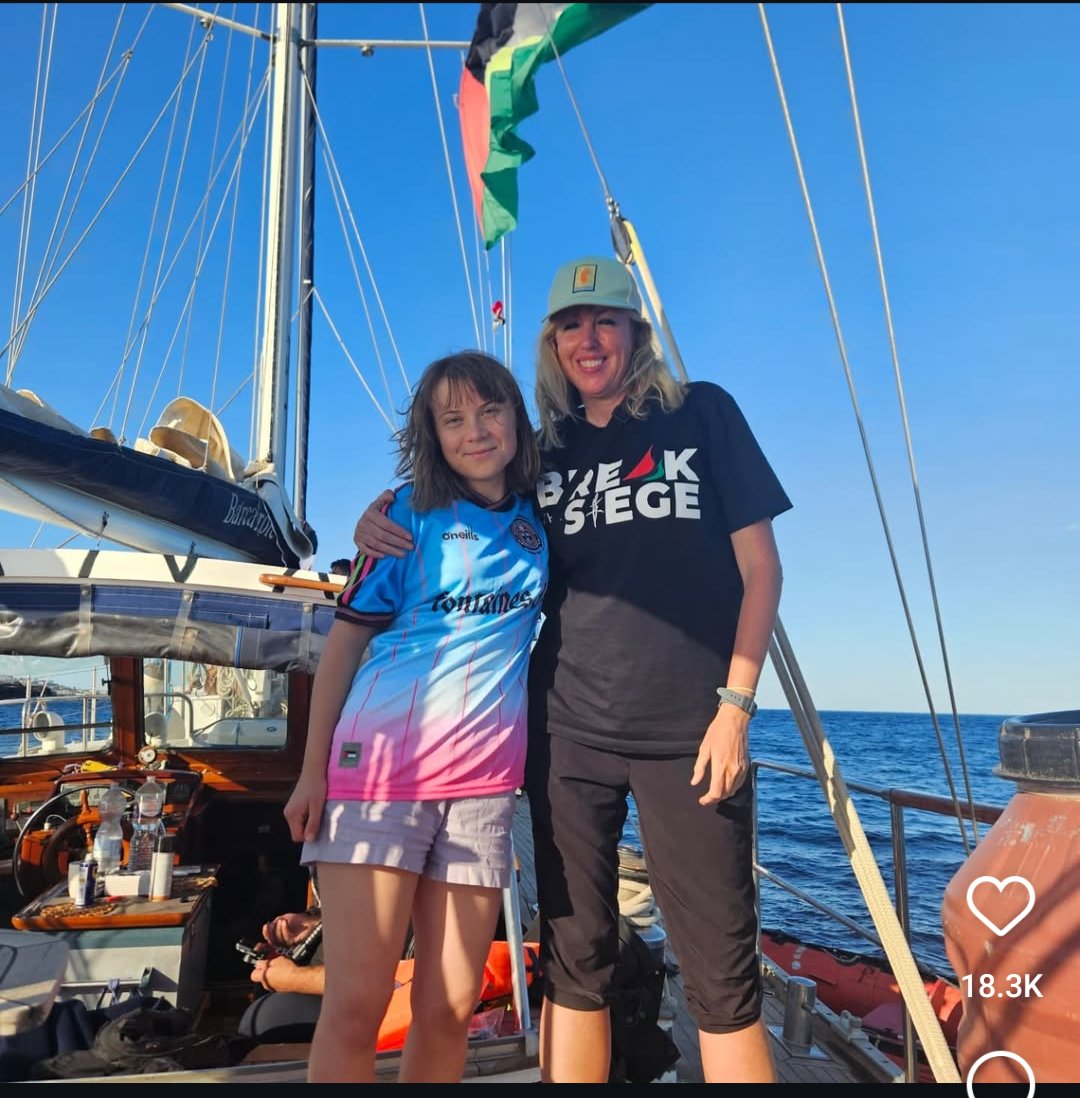 Not to brag but my wee sister helped design the O'Neill's shirt Greta is wearing here. Also, break the siege!