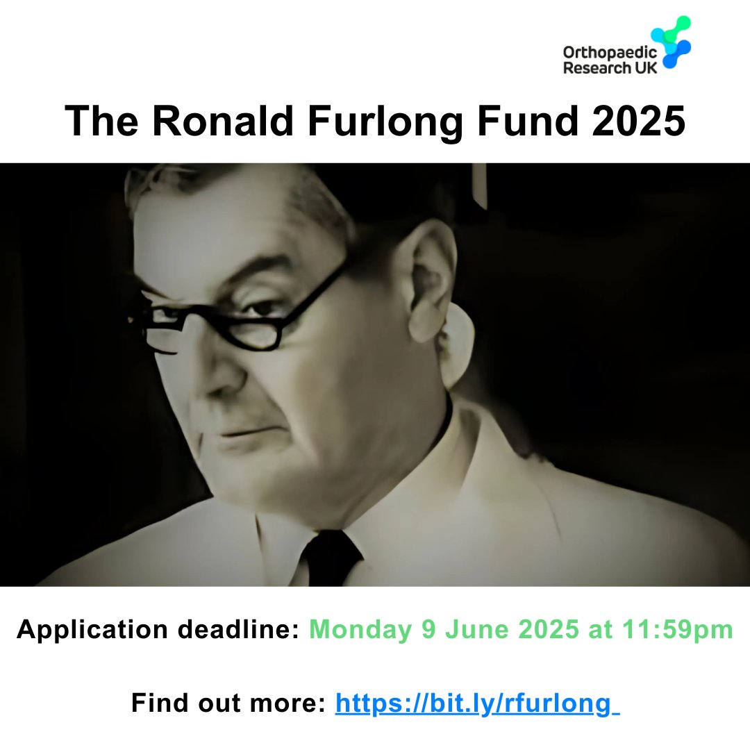 1 week is left to apply for the Ronald Furlong fund. The programme offers up to £100K investment in startups solving unmet needs in MSK health &amp; supports entrepreneurs accelerate  commercially viable ideas. Apply by Mon 9 June, 11:59pm. Find out more: bit.ly/rfurlong