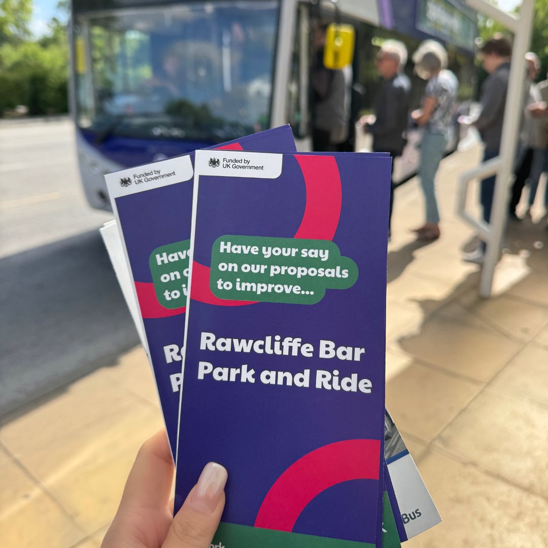 📢There’s just one week left to have your say on improvements to the Park and Ride sites in York. 💬

Don’t miss your chance to make a difference – let us know what changes would make a difference to you.

Complete the survey before 9 June 👇
ourbigconversation.york.gov.uk