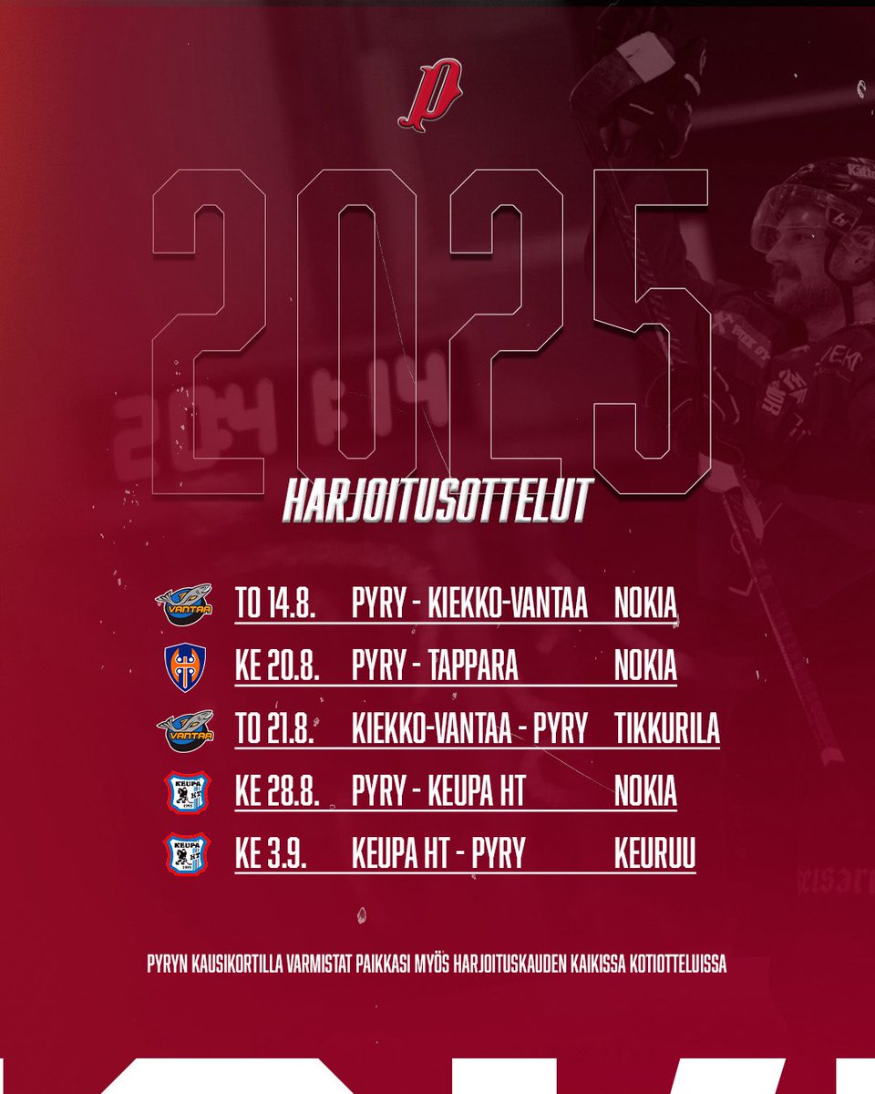 PyryHockey (@pyryhockey) on Twitter photo ๐๐๐ฅ๐๐ง๐ญ๐๐ซ๐ข๐ญ ๐๐ฌ๐ข๐ข๐ง - ๐๐๐ฌ๐ญ๐ข๐ค๐ฌ๐๐ง ๐จ๐ญ๐ญ๐๐ฅ๐ฎ๐จ๐ก๐ฃ๐๐ฅ๐ฆ๐ ๐๐/๐๐ ๐จ๐ง ๐ฃ๐ฎ๐ฅ๐ค๐๐ข๐ฌ๐ญ๐ฎ! | ๐๐ฒ๐ซ๐ฒ๐ง ๐๐๐ฌ๐ญ๐ข๐ฌ-๐๐ข๐ค๐ ๐๐ฅ๐ค๐๐ ๐ค๐จ๐ญ๐จ๐ง๐ ๐ฉ๐ ๐๐.๐. ๐๏ธ
Odotus on alkanut. Tervetuloa mukaan! โค๏ธ
#pyryhockey #mestis ๐๐๐ฅ๐๐ง๐ญ๐๐ซ๐ข๐ญ ๐๐ฌ๐ข๐ข๐ง - ๐๐๐ฌ๐ญ๐ข๐ค๐ฌ๐๐ง ๐จ๐ญ๐ญ๐๐ฅ๐ฎ๐จ๐ก๐ฃ๐๐ฅ๐ฆ๐ ๐๐/๐๐ ๐จ๐ง ๐ฃ๐ฎ๐ฅ๐ค๐๐ข๐ฌ๐ญ๐ฎ! | ๐๐ฒ๐ซ๐ฒ๐ง ๐๐๐ฌ๐ญ๐ข๐ฌ-๐๐ข๐ค๐ ๐๐ฅ๐ค๐๐ ๐ค๐จ๐ญ๐จ๐ง๐ ๐ฉ๐ ๐๐.๐. ๐๏ธ
Odotus on alkanut. Tervetuloa mukaan! โค๏ธ
#pyryhockey #mestis