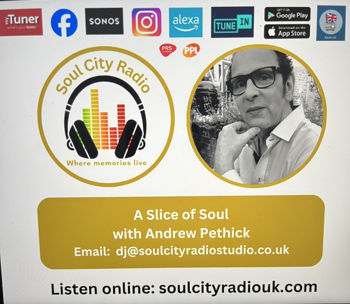 Please join me tonight at 8pm for two hours of underplayed and classic Soul Music live 🙏❤️✂️