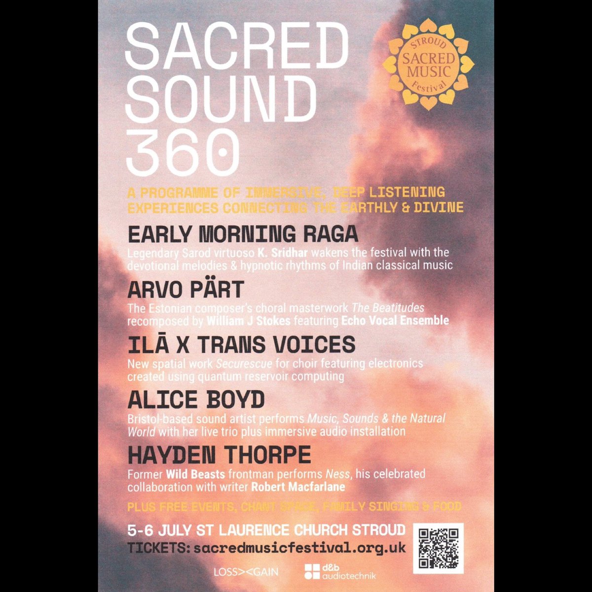 05.07.25 🔺16:00 

I’ll be performing a special one-off Ness show in 360 surround sound at the Stroud Sacred Music Festival. 

Shingle / Dust / Salt / Shrapnel / Unexploded Device / Feather / Lichen / Concrete / Bone / Hagstone / Gull

sacredmusicfestival.org.uk