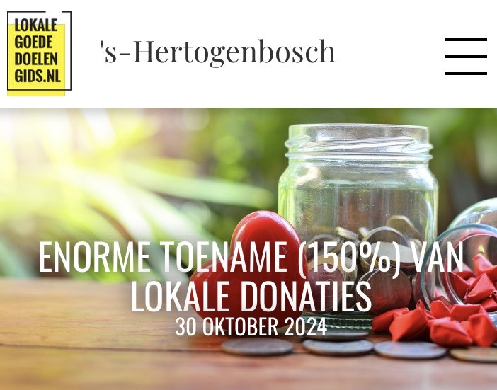 Enorme toename van lokale donaties in ‘s-Hertogenbosch

👉 …ertogenbosch.lokalegoededoelengids.nl/nieuws/enorme-…

STEUN LOKAAL!