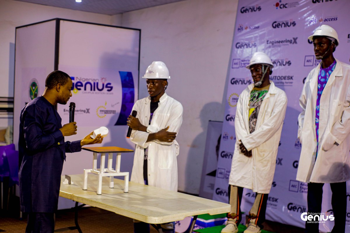 CIC Makerspace (@cic_makerspace) on Twitter photo The geniuses from <a href="/aefunai/">Alex Ekwueme Federal University</a> are presenting a prototype demo of their final project - AI-powered security device that can be used to tackle Nigeria's insecurity issues.
Supported by
<a href="/ACTFoundation_/">ACTFoundation</a>
<a href="/AEC_Africa/">Advanced Engineering Centre (AEC)</a>
<a href="/autodesk/">Autodesk</a>
#NigerianGenius
#Engineering
#Innovation
#E4I The geniuses from <a href="/aefunai/">Alex Ekwueme Federal University</a> are presenting a prototype demo of their final project - AI-powered security device that can be used to tackle Nigeria's insecurity issues.
Supported by
<a href="/ACTFoundation_/">ACTFoundation</a>
<a href="/AEC_Africa/">Advanced Engineering Centre (AEC)</a>
<a href="/autodesk/">Autodesk</a>
#NigerianGenius
#Engineering
#Innovation
#E4I