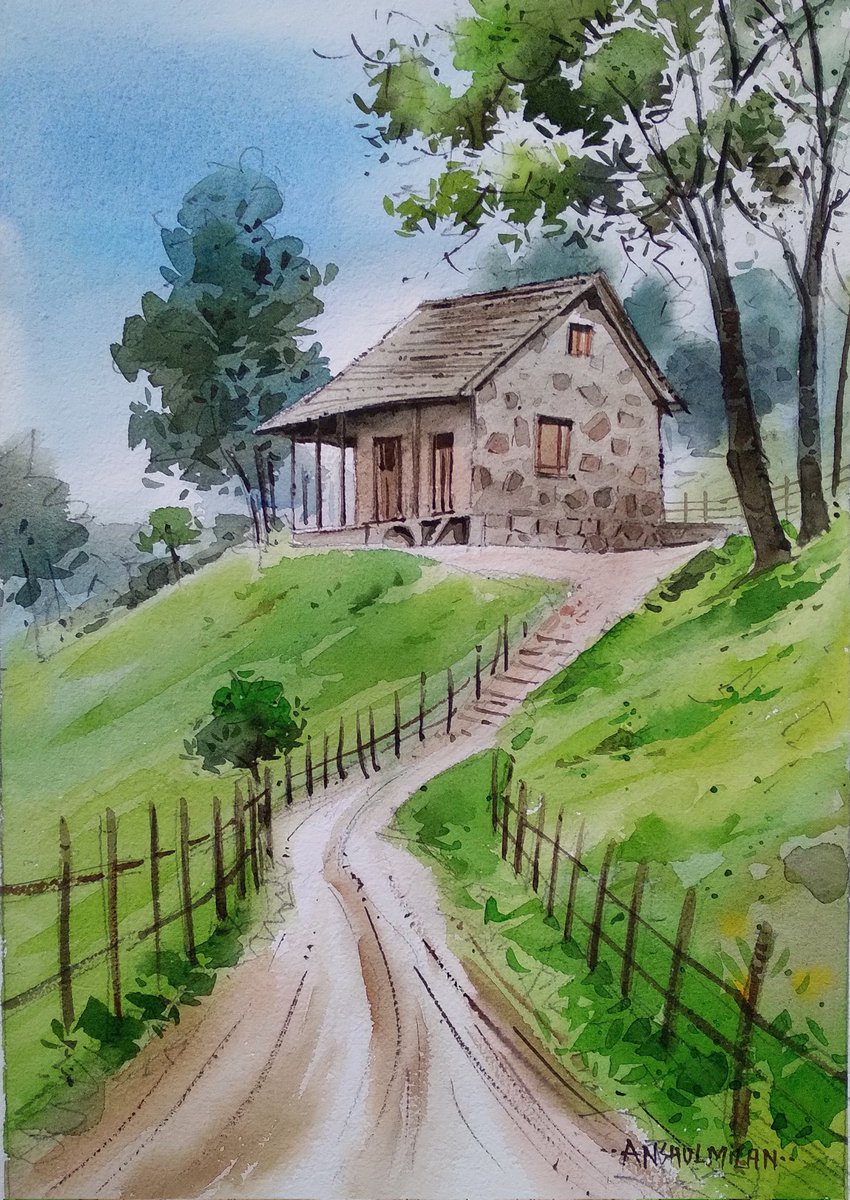 AnshulMilan's tweet image. Home 🏠 
Watercolor on paper