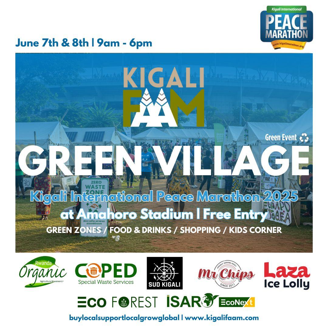 The Green Village is a key feature of the Kigali International Peace Marathon 2025 that has been designed as a Green Event that creates a unique marketplace where local farmers meet the consumers.