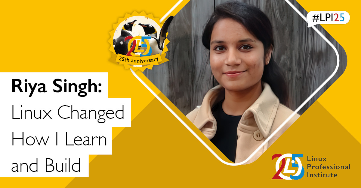 Linux Professional Institute Europe (@lpieurope) on Twitter photo Riya Singh, a programmer at Chandigarh University in India, began learning #Linux from books. Then, hands-on experience opened doors to innovation, problem-solving, and #FOSS collaboration.
Explore how #Linux shaped her journey: lpi.org/9fua
<a href="/LPIConnect/">Linux Professional Institute (LPI)</a> Riya Singh, a programmer at Chandigarh University in India, began learning #Linux from books. Then, hands-on experience opened doors to innovation, problem-solving, and #FOSS collaboration.
Explore how #Linux shaped her journey: lpi.org/9fua
<a href="/LPIConnect/">Linux Professional Institute (LPI)</a>