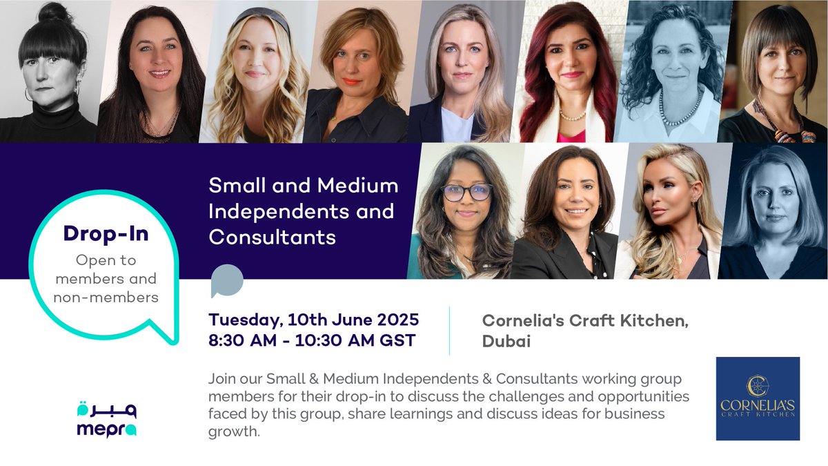 Have you registered yet? You won’t want to miss this!

💬 Small &amp; Medium Independents &amp; Consultants: Drop-In 💬

Join us for a dynamic morning of networking, idea-sharing, and community building.

Register now to secure your spot 🔗mepra.org/events

#morewithmepra #SMEs